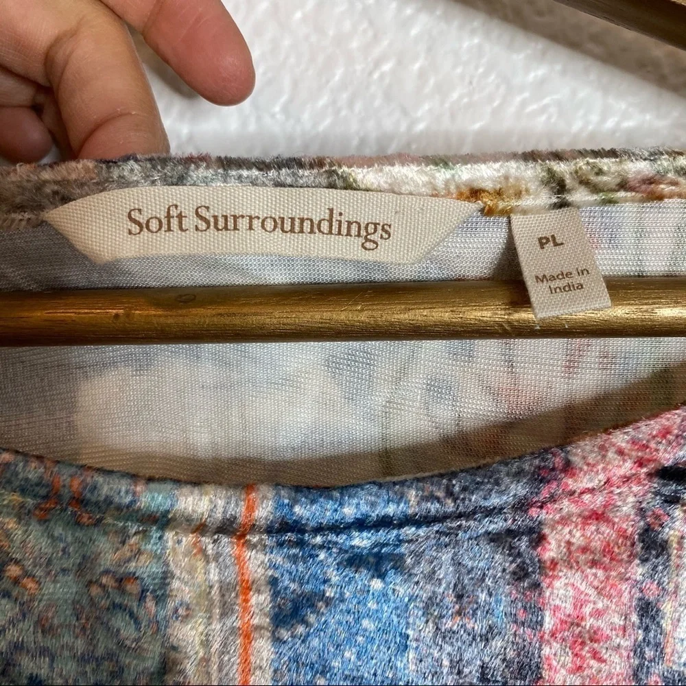 Soft Surroundings- Ashbury Floral Velvet Tunic- PL